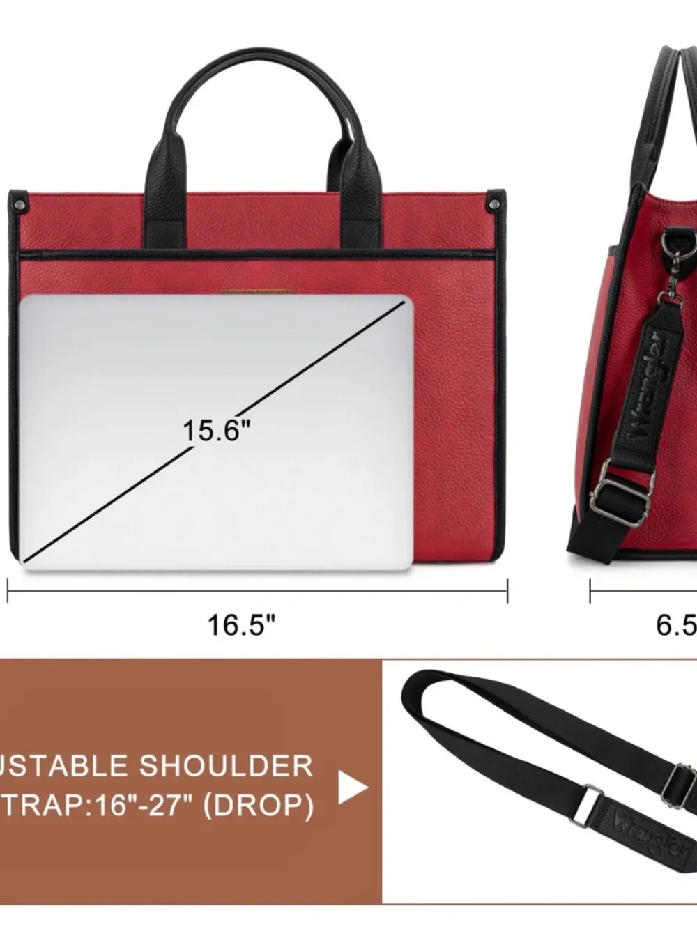 Wrangler Carry-All Large Tote Work Tote/Crossbody - Red